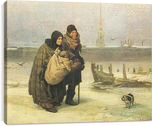 Постер на подрамнике - С квартиры на квартиру. Виктор Васнецов Постер на подрамнике - С квартиры на квартиру. Виктор Васнецов