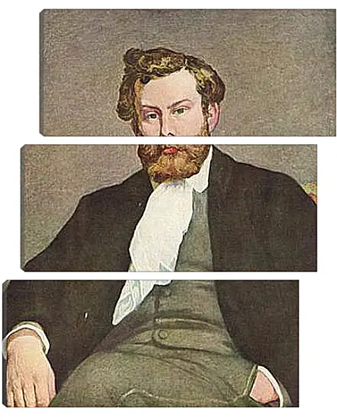 Модульная картина - Portrait of Alfred Sisley. Пьер Огюст Ренуар Модульная картина - Portrait of Alfred Sisley. Пьер Огюст Ренуар