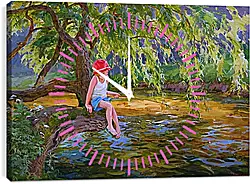 Часы картина - На рыбалке Часы картина - На рыбалке