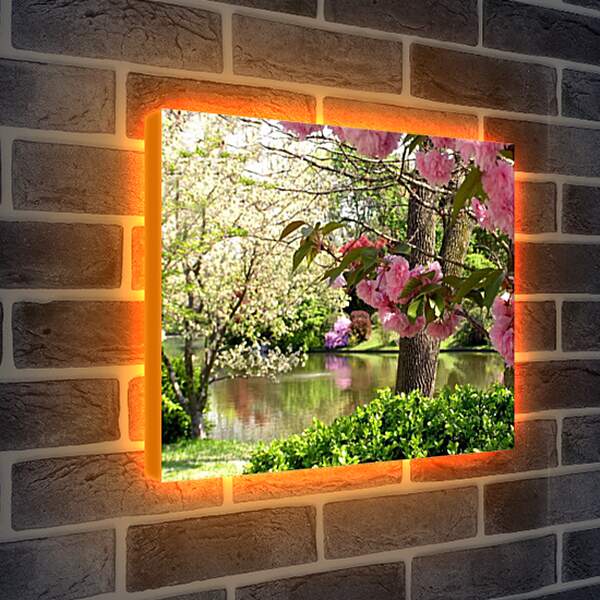 Лайтбокс световая панель - Времена года - Цветущий весенний сад