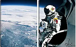 Модульная картина - Космонавт на орбите Модульная картина - Космонавт на орбите