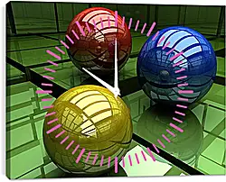 Часы картина - Шары 3D Часы картина - Шары 3D