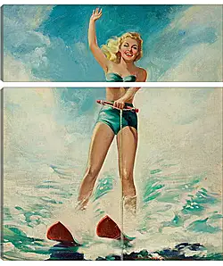 Модульная картина - Катание на водных лыжах Модульная картина - Катание на водных лыжах