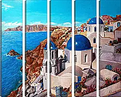 Модульная картина - Город на берегу моря Модульная картина - Город на берегу моря
