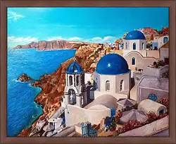 Картина в раме - Город на берегу моря Картина в раме - Город на берегу моря
