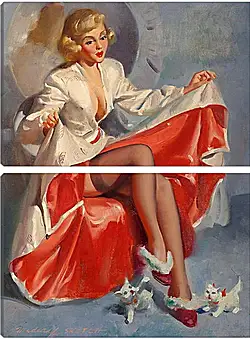 Модульная картина - Дама с щенками Модульная картина - Дама с щенками