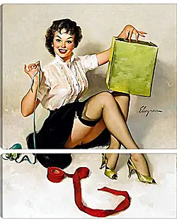 Модульная картина - Девушка с лентами Модульная картина - Девушка с лентами
