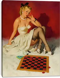 Постер на подрамнике - Игра в шашки Постер на подрамнике - Игра в шашки