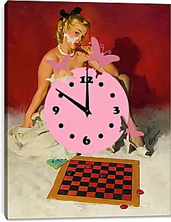 Часы картина - Игра в шашки Часы картина - Игра в шашки