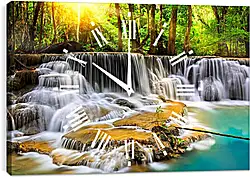 Часы картина - Водопад в лесу Часы картина - Водопад в лесу