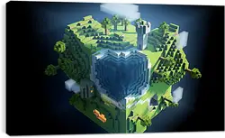 Постер на подрамнике - minecraft, planet, cube Постер на подрамнике - minecraft, planet, cube