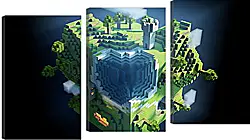 Модульная картина - minecraft, planet, cube Модульная картина - minecraft, planet, cube