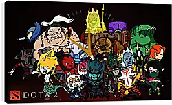 Часы картина - dota 2, chibi, heroes Часы картина - dota 2, chibi, heroes