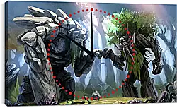 Часы картина - dota 2, treant protector, trees Часы картина - dota 2, treant protector, trees