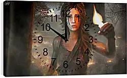 Часы картина - tomb raider, girl, torch Часы картина - tomb raider, girl, torch