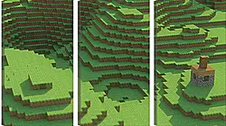 Модульная картина - minecraft, mountain, house Модульная картина - minecraft, mountain, house