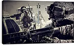 Часы картина - battlefield, soldiers, gun Часы картина - battlefield, soldiers, gun