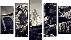 Модульная картина - battlefield 3, soldiers, machine Модульная картина - battlefield 3, soldiers, machine