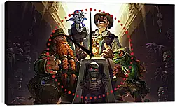 Часы картина - hearthstone, heroes of warcraft, the league of explorers Часы картина - hearthstone, heroes of warcraft, the league of explorers