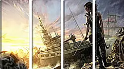 Модульная картина - tomb raider, lara croft, art Модульная картина - tomb raider, lara croft, art
