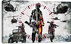 Часы картина - battlefield bad company 2, battlefield, soldiers Часы картина - battlefield bad company 2, battlefield, soldiers