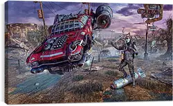 Постер на подрамнике - fallout, wasteland, cars Постер на подрамнике - fallout, wasteland, cars