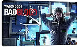 Часы картина - watch dogs bad blood, monitors, man Часы картина - watch dogs bad blood, monitors, man