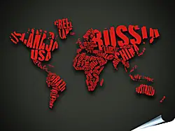 Плакат на стену - Карта мира из букв Плакат на стену - Карта мира из букв