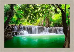 Картина в раме - Водопад в лесу Картина в раме - Водопад в лесу