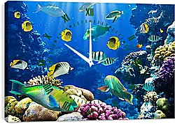 Часы картина - tropical fsh - тропичные рыбки Часы картина - tropical fsh - тропичные рыбки