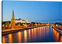 Постер на подрамнике - Москва река и Кремль Постер на подрамнике - Москва река и Кремль