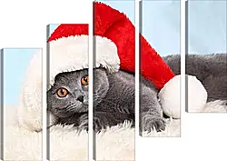 Модульная картина - Новогодний котенок Модульная картина - Новогодний котенок