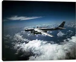 Постер на подрамнике - Самолет в облаках Постер на подрамнике - Самолет в облаках