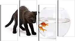 Модульная картина - Черный котик и рыбки
Модульная картина - Черный котик и рыбки