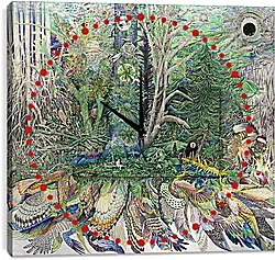 Часы картина - Абстракция. Животные и птицы Часы картина - Абстракция. Животные и птицы