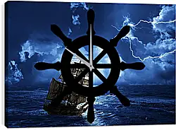Часы картина - Корабль во время шторма Часы картина - Корабль во время шторма