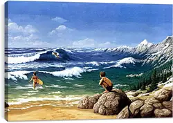 Постер на подрамнике - Иллюзия. Горы из моря Постер на подрамнике - Иллюзия. Горы из моря
