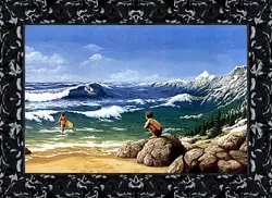 Картина в раме - Иллюзия. Горы из моря Картина в раме - Иллюзия. Горы из моря