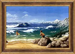 Картина в раме - Иллюзия. Горы из моря Картина в раме - Иллюзия. Горы из моря