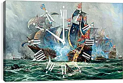 Часы картина - Битва на море Часы картина - Битва на море