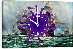 Часы картина - Битва на море Часы картина - Битва на море