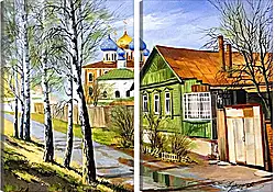 Модульная картина - Деревня Модульная картина - Деревня