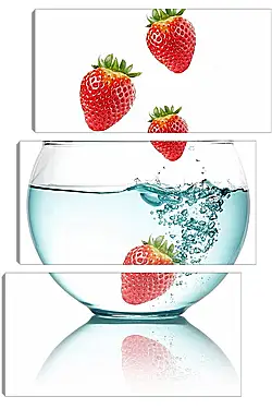 Модульная картина - Клубничная вода Модульная картина - Клубничная вода