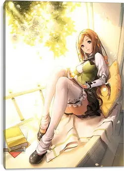 Постер на подрамнике - Девушка с книгой Постер на подрамнике - Девушка с книгой