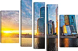 Модульная картина - Москва-сити Модульная картина - Москва-сити