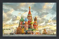 Картина в раме - Красочная Москва Картина в раме - Красочная Москва