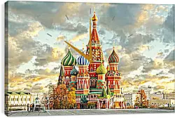 Часы картина - Красочная Москва Часы картина - Красочная Москва