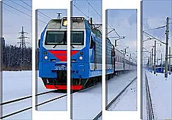 Модульная картина - Поеззд зимой Модульная картина - Поеззд зимой