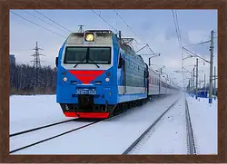 Картина в раме - Поеззд зимой Картина в раме - Поеззд зимой