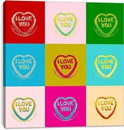 Постер на подрамнике - I love you, Поп-арт Постер на подрамнике - I love you, Поп-арт